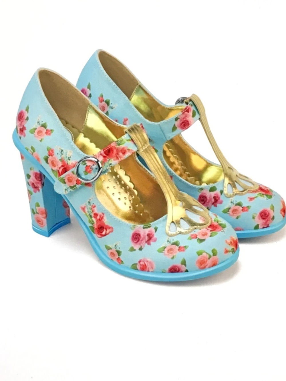 Hot Chocolate Emma Mary Jane Floral Heels Women’s Size 7 NEW